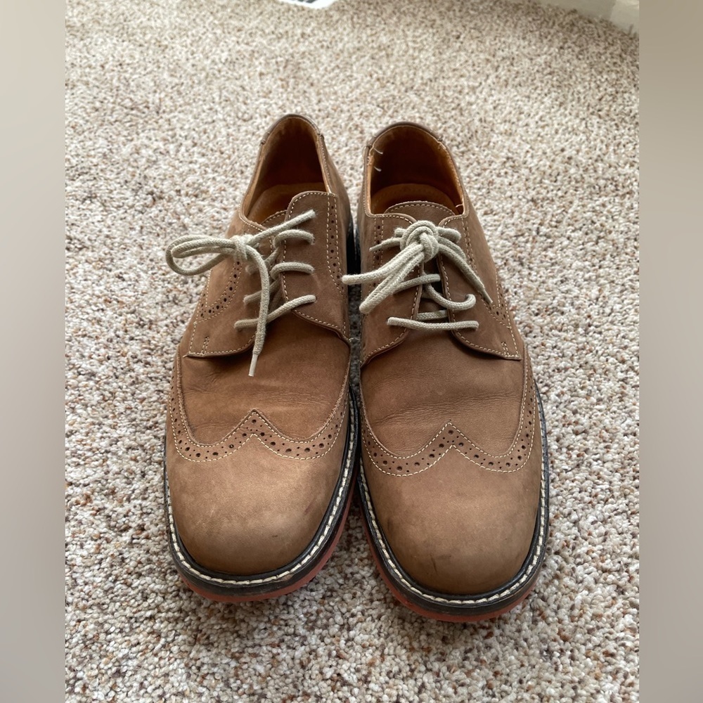 Johnston & Murphy Men's Sheepskin Tan Suede Wingtip Oxford Size 9M 20-32…